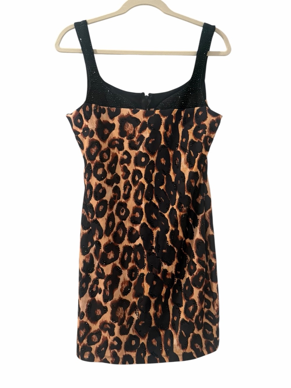 Seni & Cade Leopard Print Embellished Sheath Dress – Size Large NWT